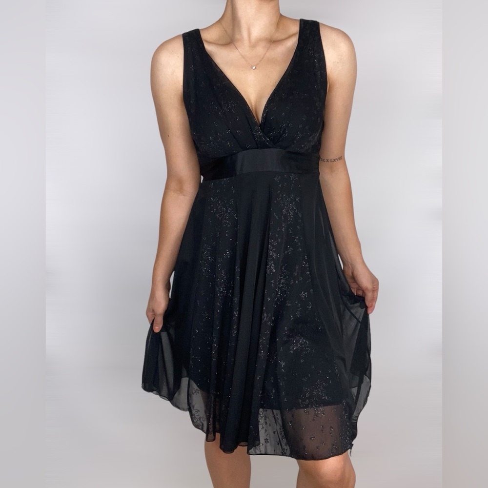 NAPOLI‎ Glitter A Line Adjustable Tie Midi Party Cocktail Dress